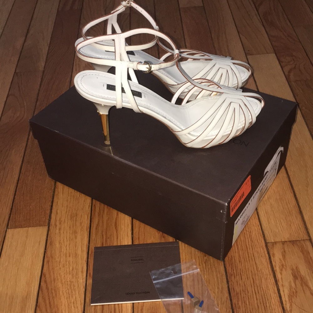 Louis Vuitton Marbella T-Strap Heeled Sandal